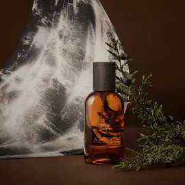 Aesop Eternal Karst bottle with a branch and foamy water backdrop.