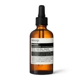 Resolute Facial Concentrate in an amber glass bottle