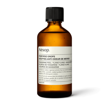 Flacon ambre Gouttes Anti-Odeur de Merde d'Aesop.