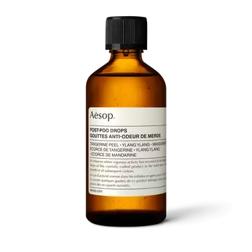 Flacon ambre Gouttes Anti-Odeur de Merde d'Aesop.
